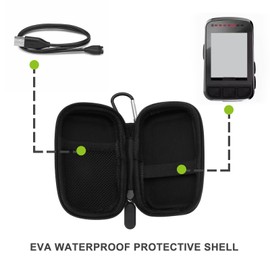 ECSiNG 1 Piece EVA Waterproof Hard Case Carry Bag GPS Bike Computer Case Compatible with Wahoo ELEMNT Bolt/Bolt V2 GPS Bicycle Computer Black