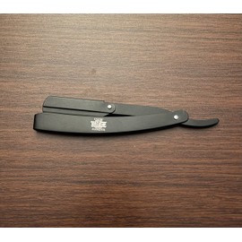 Matte Black Premium Quality Shaving And Hair Shape Up Salon Straight Edge Razor Engraving Design