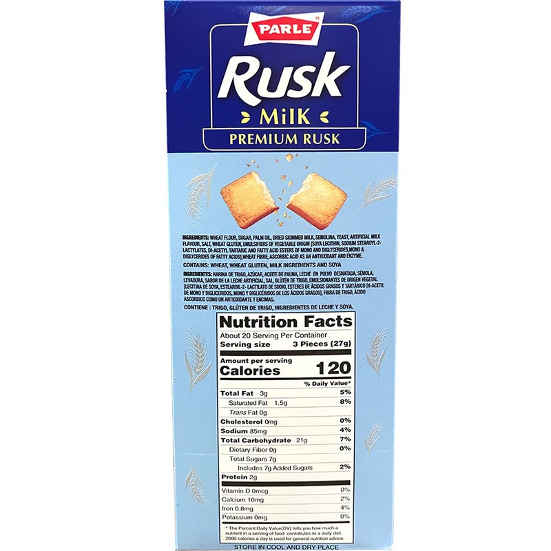 Parle Premium Milk Rusk Crispy Tea Time Snack (546 grams