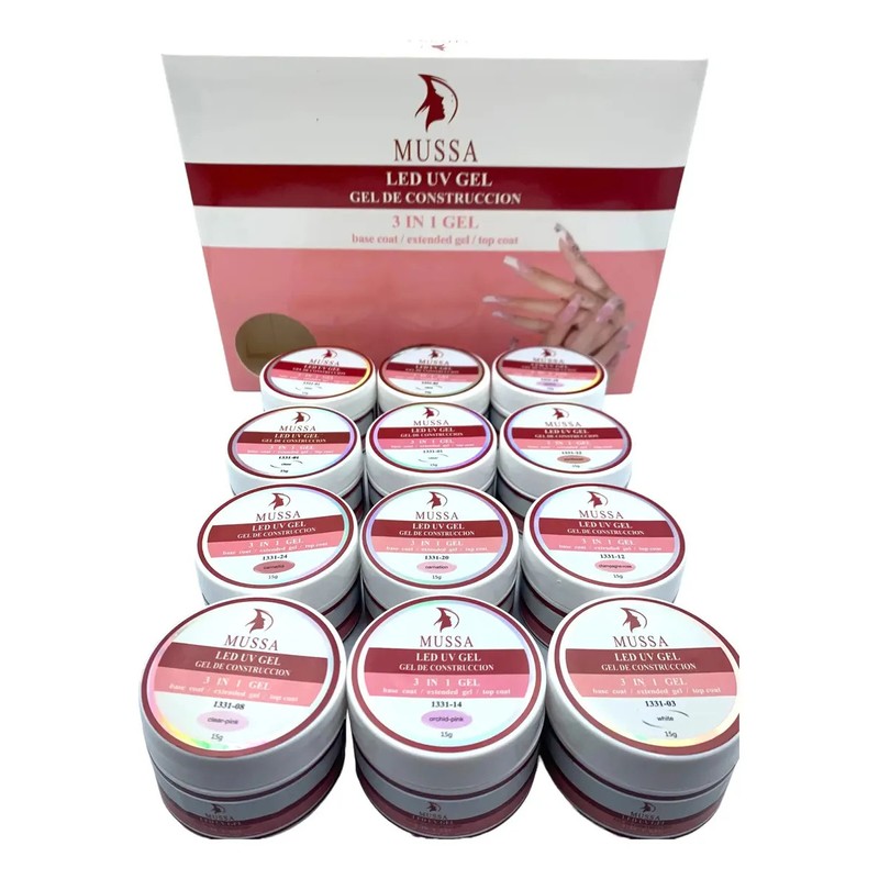 Gel De Construcción Para Uñas X 12 Piezas Mussa Manicure