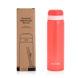 GrandTies Kids Insulate Water Bottle- 17oz Lightweight Stainless Steel Vacuum Water Bottles, Leak-Proof, Double Walled Thermal Tumbler Keep Beverages Hot or Cold for Men & Women- (Coral)