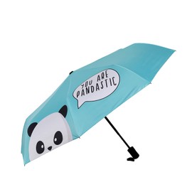 I-TOTAL® - Paraguas con apertura automática/retráctil con funda/para una persona Panda, NON