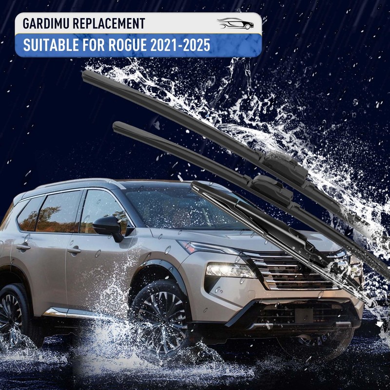 Front and Rear Windshield Wiper Blades, 3 Pcs Front and