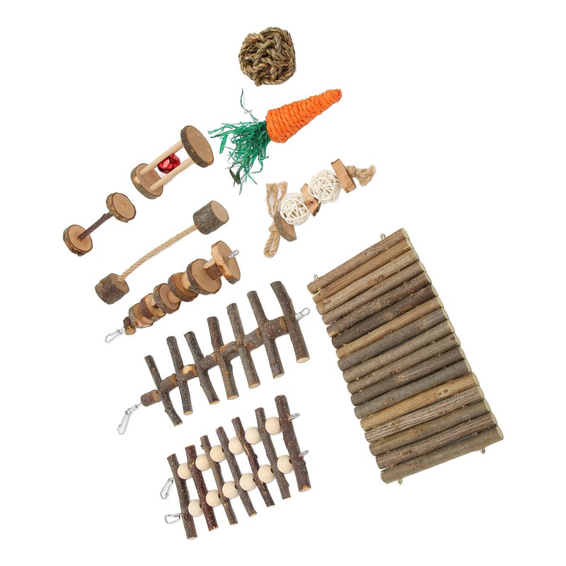 10pcs Hamster Chew Toys Set Natural Safe Teeth Grinding Exercise