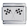 Checker Flags Laser Italian Charm