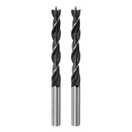 sourcing map 2pcs Brad Point Drill Bits 8.5mm(21/64") Dia Straight Steel Round Shank Drill Metric Brad Point 3" Drilling Depth Spiral Twist Drill Bits for Carpenter Woodworking Plastic Rubber