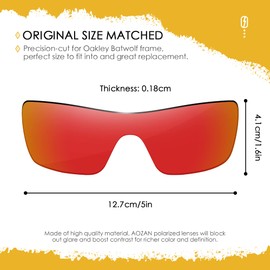 AOZAN ANSI Z87.1 Replacement Lenses Compatible with Oakley Batwolf OO9101 Sunglasses, Electric Crimson Red, Not Polarised, Einheitsgröße