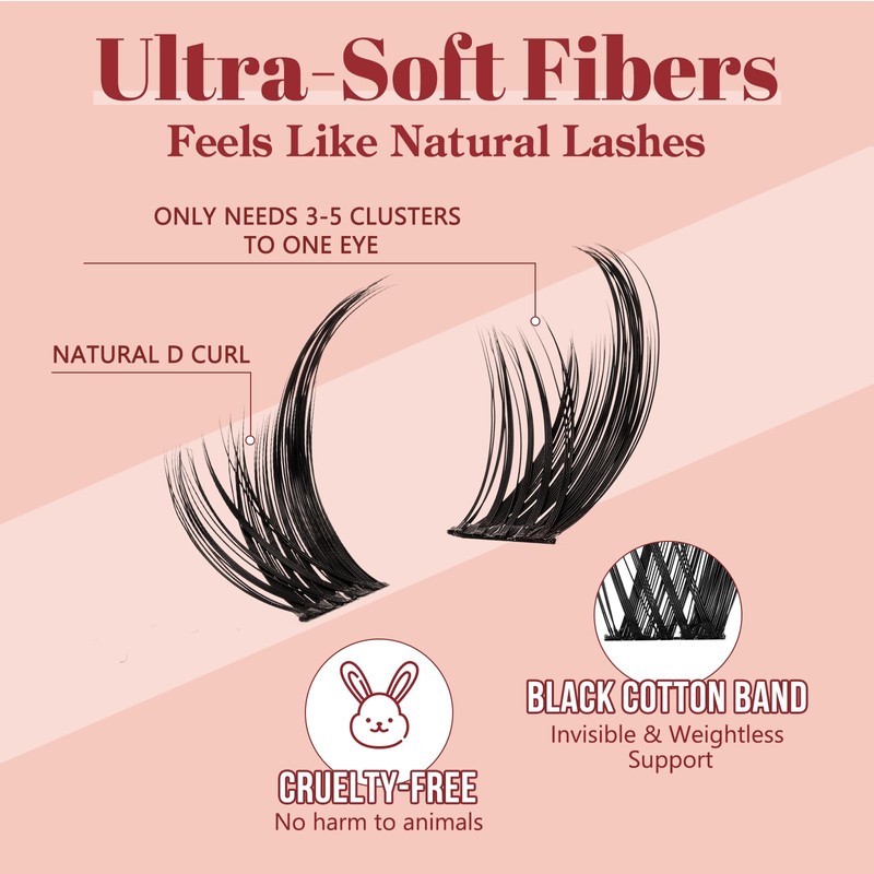 Fox Eye Lash Clusters Kit, Wispy Lash Clusters