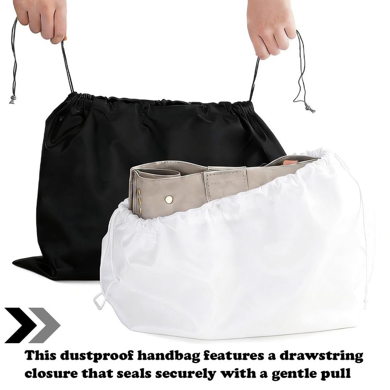 2 PCS 50×40cm Dust Bags for Handbags White Black Purse