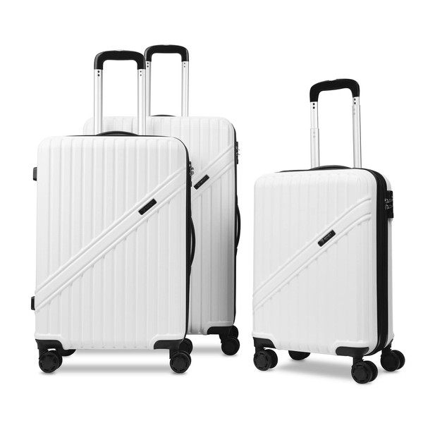 PRIMICIA GinzaTravel Luggage Sets 3-Piece Expandable Suitcases with Wheels PC+ABS