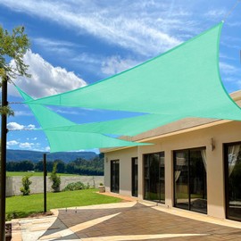 Artpuch 18'x24'x24' Custom Curved Sun Shade Sail UV Block Mesh 185 GSM Commercial Turquoise Green Outdoor Shade Cover for Backyard, Pergola (We Make Custom Size) ST01