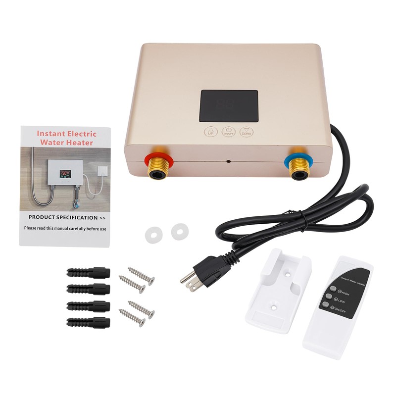 Mini Electric Tankless Water Heater, 3000W 110V Portable Tankless Water