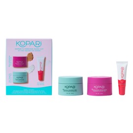 Kopari Kopari Forever Faves Bundle | Mini Organic Coconut Melt, Exfoliating Mini Coconut Crush Scrub, Clear Moisturizing Lip Glossy | Body and Lip Kit to Soothe and Hydrate Dry Skin | Cruelty Free, Vegan