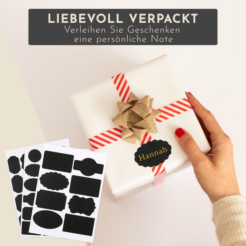 Van Henry Blackboard Labels Pack of 211 - Decorative Black