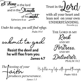 Bible Verse Wall Stickers Inspirational Quote Wall Decals Religious Wall Stickers Peel and Stick Motivational Wall Decal for Bedroom Living Room Office Bathroom (The Testing of Your Faith)