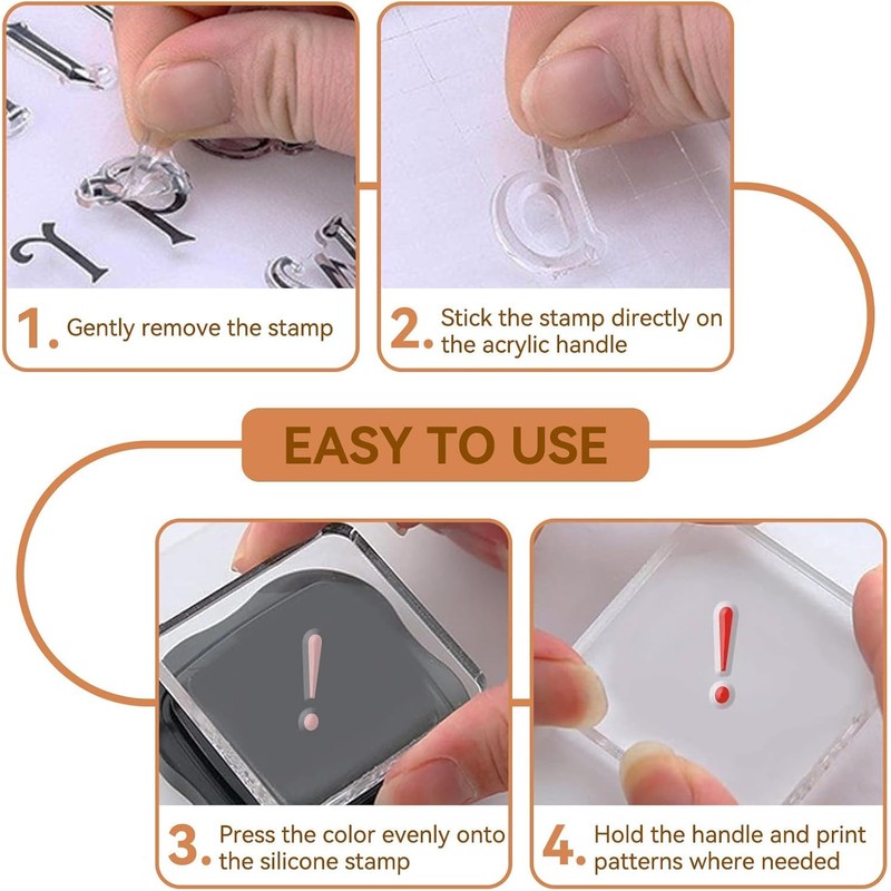 6 sheets of clear stamps (letters)