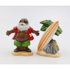 Fine Ceramic African American Black Vacation Santa Surf Board with