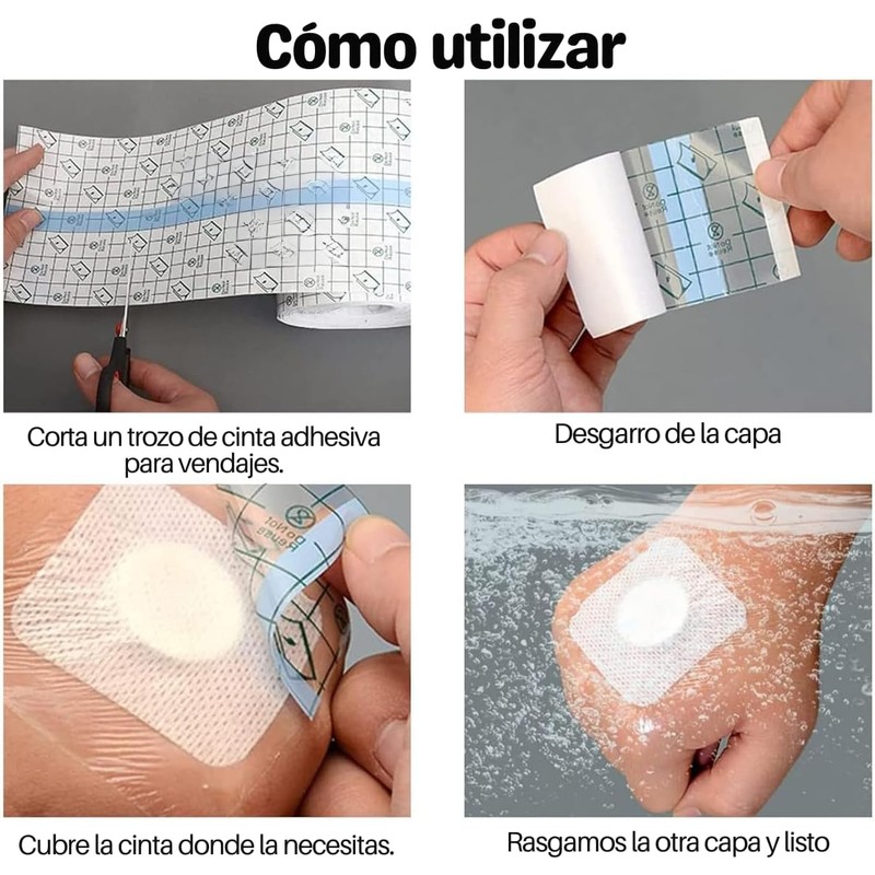 Cinta impermeable para tatuaje y heridas – Vendaje transparente de