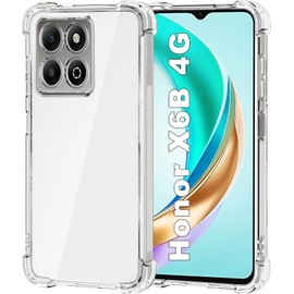 USTIYA Case for Honor X6B Clear TPU Four Corners Military-Grade Protection Cover Transparent Soft funda