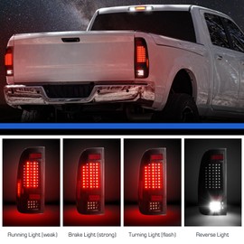 Gubebaili LED Tail Lights + 3rd Brake Light Kit Fit for Ford F-250 F-350 F-450 F-550 Super Duty 1999-2007,Only Fits Styleside Fleetside(Smoke Lens)