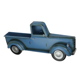 Things2Die4 Metal Blue Vintage Pickup Truck Wall Pocket Farmhouse Decor Sculpture 16.25 Inches Long