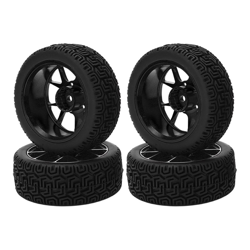 4Pcs Rubber Tires Aluminum Alloy Exquisite Simple Installation Tyres for