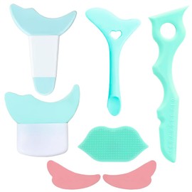 Silicone Eyeliner Stencil Kit $Pcs – Winged Eyeliner & Cat Eye Guide Tool for Hooded Eyes, Reusable Eye Makeup Stencil with 2 Eye Masks & 1 Lip Brush for Flawless Application (Blue)