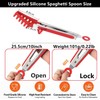 Upgraded Silicone Spaghetti Spoon & Pasta Tong,Non-stick Sturdy Pasta Fork