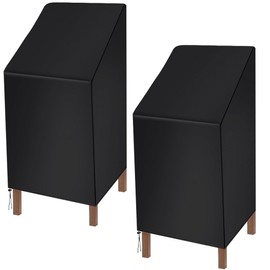 2 Piezas Fundas para Sillas de Patio, Fundas para Sillas de Césped, Fundas para Sillas de Exterior Impermeables, Fundas de Asiento Profundo de Patio Resistente, Funda Apilable para Silla de Patio