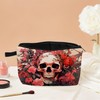 MoCaliduccious Skull Flower Print Makeup Bag Cosmetic Pouch