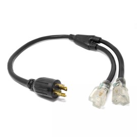WEN PC1405 3 ft. 10-Gauge SJTW Generator Extension Cord Splitter