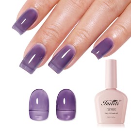 Imtiti Midnight Blue Jelly Gel Nail Polish, Sheer Translucent UV Gel Polish for Nail Art Soak off UV Led 10ML