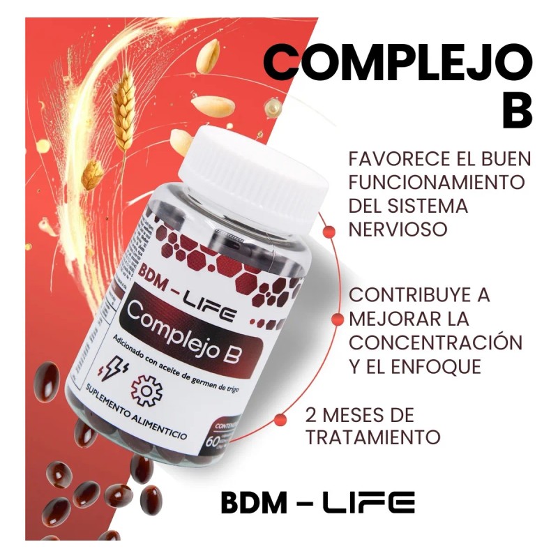 Complejo B BDM LAB 60 Cpsulas Suplemento Sin Sabor Vegano