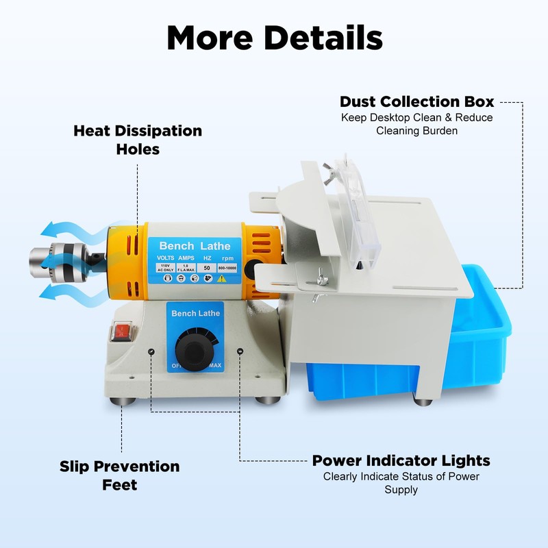 320W Desktop Polishing Machine, Multi-Function Grinder Jewelry Rock Polishing Buffer