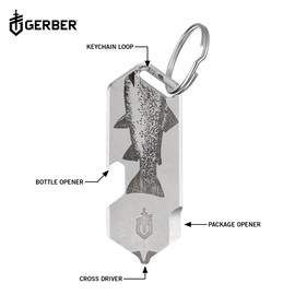 Gerber Shard DT 1074009 Multifunctional Tool and Key Ring with 3 Functions for Small Everyday Problems Length 6.5 cm Weight 28 g Stainless Steel Silver