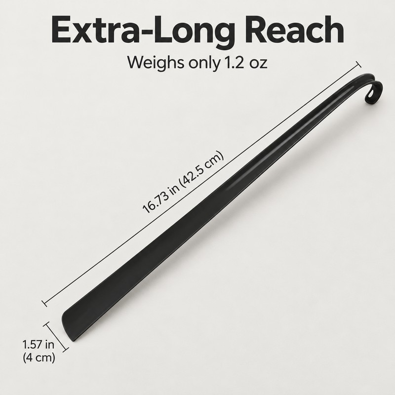 Long Handle Shoe Horn for Seniors – 16.73 Inch Extra
