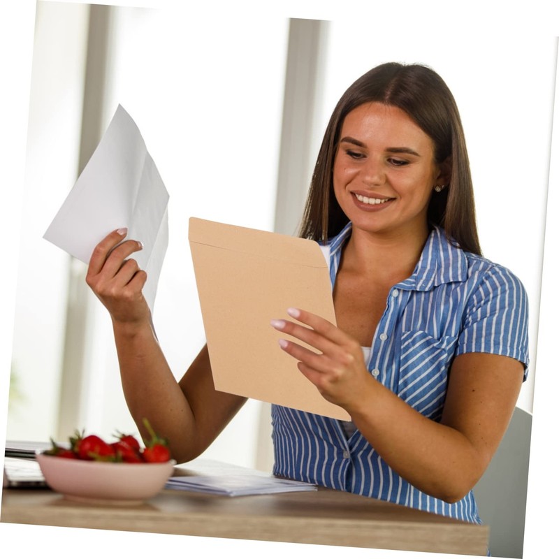 Operitacx 25pcs Transparent Kraft Paper Envelopes for Bank Legal Envelope