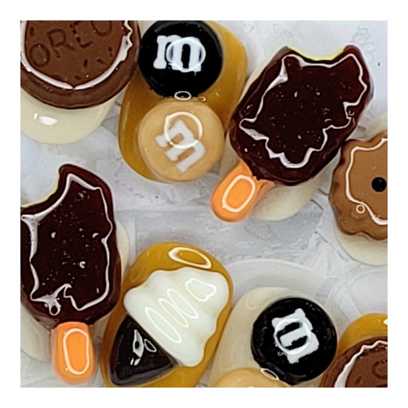 Limited QuantityValentine's Day Choco Handmade Nail Tips - Stiletto M