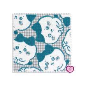 Chiikawa Chocon Check Towel Handkerchief, Blue, Gauze Pile, 41-1150080, Approx. 9.8 x 9.8 inches (25 x 25 cm)