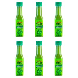 Mexico Lindo Green Habanero Hot Sauce | Real Green Habanero Chili Pepper | 75,900 Scoville Level | Enjoy with Mexican Food, Seafood & Pasta | 5 Fl Oz Bottles (Pack of 6)