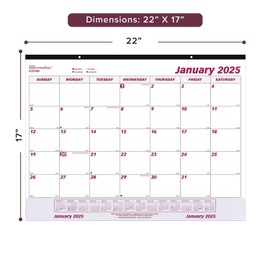 Brownline® 2025 Monthly Desk Pad Calendar with Transparent Vinyl Strip, 12 Months, January to December, 22" x 17" (C1731V-25)