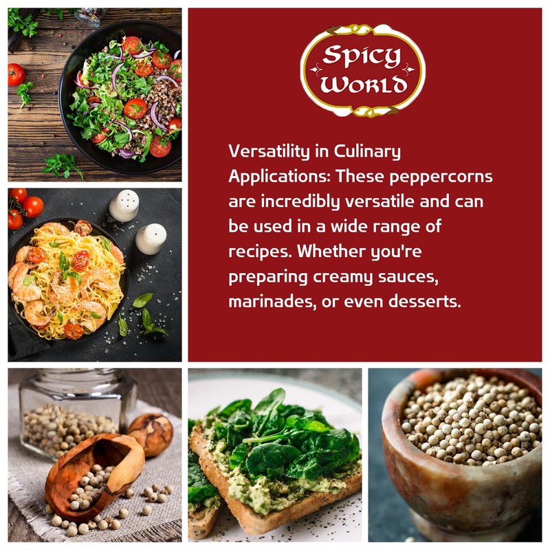 Spicy World Whole White Pepper 3.5 Ounce | 100% Natural