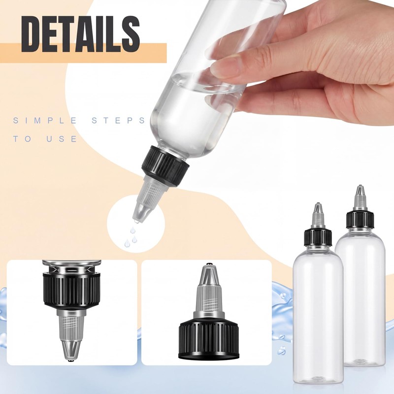 24 Pcs 3 oz Squeeze Applicator Bottles for Hair Oiling,
