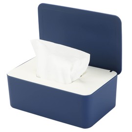 NOVWANG Wipes Dispenser, Baby Wipe Holder, Keeps Wipes Fresh, Refillable Wipe Container Baby Wipes Case for Bathroom Wipes Pouch Case, Deep Blue