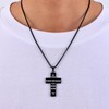 Fiusem Cross Necklace for Men, Black Mens Cross Necklaces with