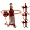Hemoton Fall Napkin Rings 4pcs Wedding Napkin Rings Red Wine