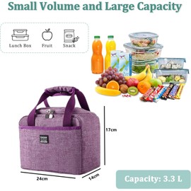 iDock bolsa de almuerzo termica,lonchera termica mujer,loncheras para mujer,tela Oxford a prueba de fugas de adultos,playa,camping (púrpura)