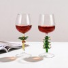 Christmas Tree Stemmed Wine Glasses 360ml Holiday Drinking Goblets Cups
