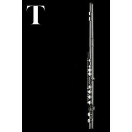 T: Flute Woodwind Instrument Themed Monogram Letter "T" Initial Notebook / Journal / Diary with Blank Lined Pages for Writing Notes | Unique ... Band Members, Music Artists, and Musicians