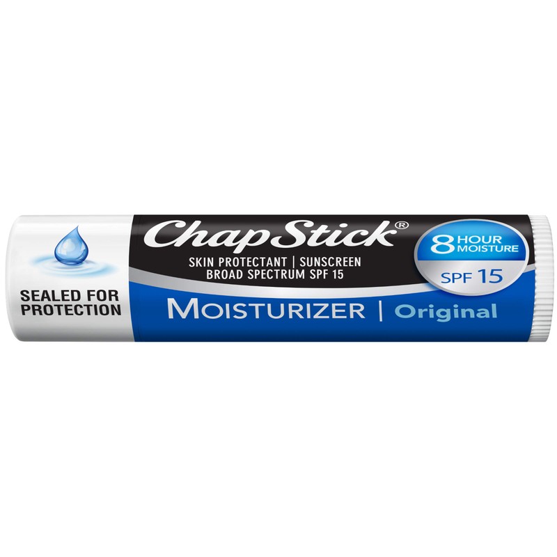 ChapStick Moisturizer Original Lip Balm Tubes, SPF 15 and Skin